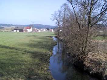 Tröbesbach mit Sägmühle und Gaisheim im Hintergrund